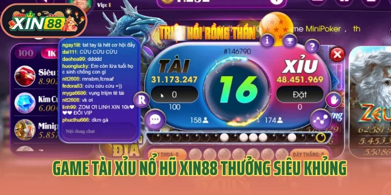 Game tài xỉu nổ hũ Xin88 thưởng siêu khủng